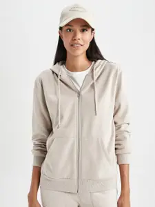 DeFacto Hooded Front-Open Sweatshirt