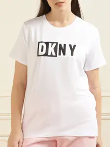DKNY Typography Printed Round Neck Regular T-shirt