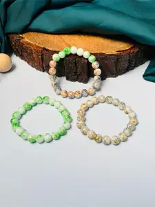 ABDESIGNS Set Of 3 Beaded Elastic Bracelet