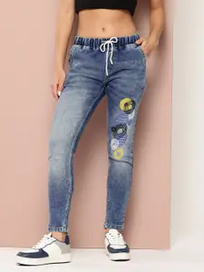 Harvard Women Skinny Fit Light Fade Printed Stretchable Cropped Jeans