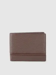 Da Milano Men Textured Leather RFID Two Fold Wallet