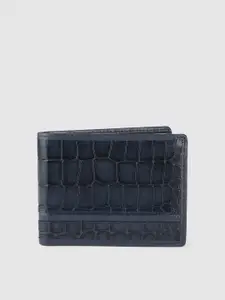 Da Milano Men Croc-Textured Leather RFID Two Fold Wallet