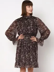 Vero Moda Floral Printed Smocked A-Line Dress