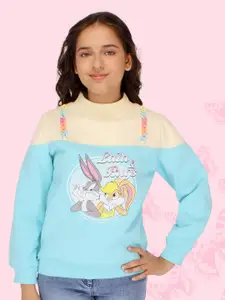 CUTECUMBER Girls Looney Tunes Printed Fleece Pullover Sweatshirt