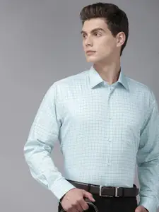 Van Heusen Pure Cotton Custom Grid Tattersall Checked Formal Shirt