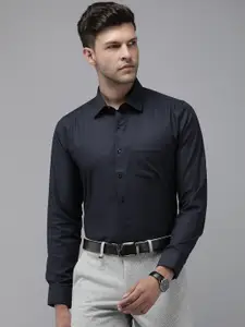 Van Heusen Textured Slim Fit Opaque Pure Cotton Formal Shirt