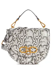 GUESS Snakeskin Printed Structured Satchel