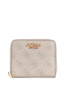 GUESS Brand Logo Printed Zip Around Wallet