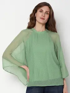 Vero Moda Self Design Semi Sheer Top