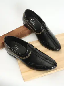 Carlton London Men Perforations Slip-On Shoes