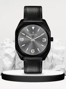 The Roadster Lifestyle Co. Men Leather Straps Analogue Watch RD-05-Grey