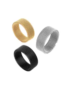 MEENAZ Men Set Of 3 Silver-Plated Band Finger Rings