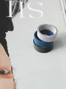 MEENAZ Men Set Of 3 Silver-Plated Band Finger Ring