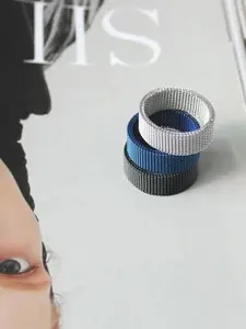 MEENAZ Men Set Of 3 Silver-Plated Band Finger Rings