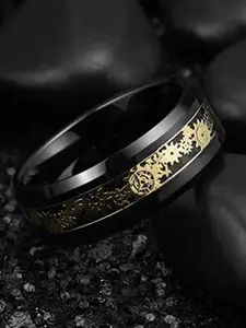 MEENAZ Men Silver-Plated Stainless Steel Finger Ring