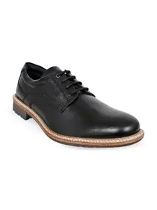 HX London Men Textured Leather Formal Derbys