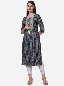 KALINI Bandhani Printed Sequinned Regular Kurta