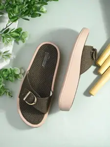 The Roadster Lifestyle Co. Textured Open Toe Flats