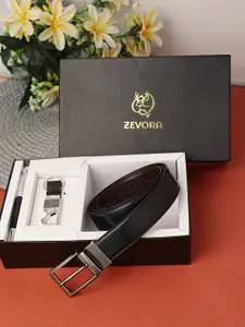 ZEVORA Men Leather Belt Keychain & Pen