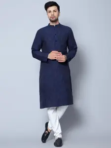 Latest Chikan Garments Mandarin Collar Thread Work Cotton Kurta