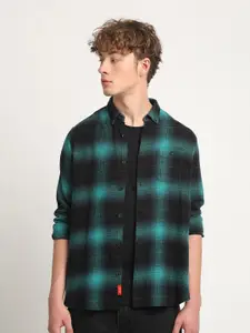 THE BEAR HOUSE Slim Fit Tartan Checked Pure Cotton Casual Shirt