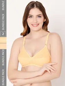 Bodycare Pack Of 2 Medium Coverage Non Padded Bra With All Day Comfort
