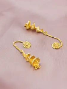 PRIVIU 22K Gold-Plated Floral Drop Earrings