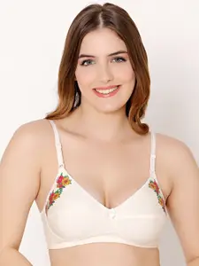 Bodycare Floral Full Coverage Non Padded Cotton Everyday Bra With All Day Comfort