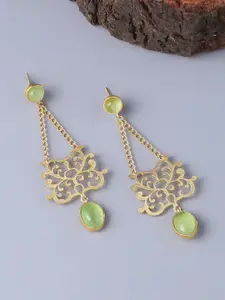 CELEBRAVO Brass-Plated Floral Drop Earrings