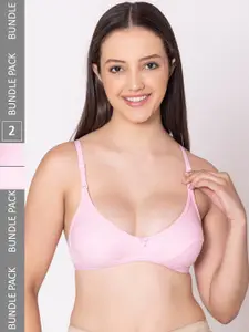 Bodycare Pack Of 2 Medium Coverage Non Padded Non-Wired Everyday Bra With All Day Comfort