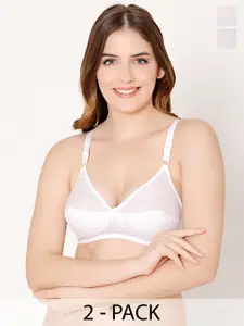 Bodycare Pack of 2 Full Coverage Non Padded Non-Wired Everyday Bra With All Day Comfort