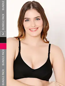 Bodycare Pack Of 2 Medium Coverage Non Padded Non-Wired Everyday Bra With All Day Comfort