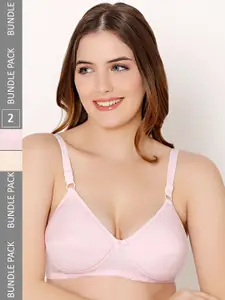 Bodycare Pack Of 2 Non-Wired Heavily Padded Cotton Everyday Bra With All Day Comfort