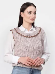 Velvery Cable Knit Sweater Vest