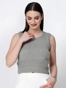 Velvery Acrylic Ribbed Sweater Vest