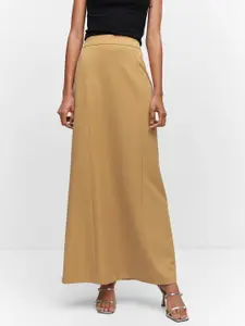 MANGO Women Solid A-Line Maxi Skirt
