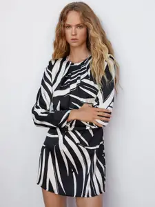 MANGO Printed Sheath Mini Dress