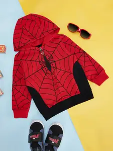 Pantaloons Baby Boys Graphic Printed Hooded Cotton Sweatshirt