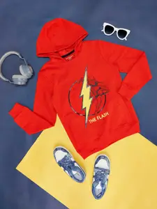 Pantaloons Junior Boys Flash Printed Hooded Cotton Sweatshirt