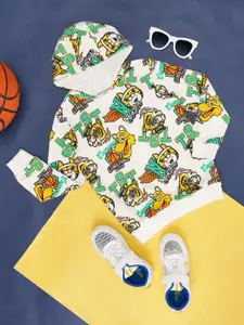 Pantaloons Junior Boys Graphic Printed Hooded Cotton Sweatshirt