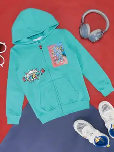 Pantaloons Junior Boys Graphic Printed Hooded Cotton Pullover Sweatshirt