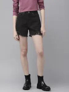 Roadster Women Regular Fit High-Rise Denim Shorts
