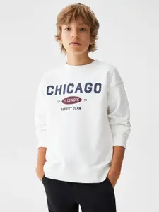 Mango Kids Boys Cotton Typography Printed Sweatshirt