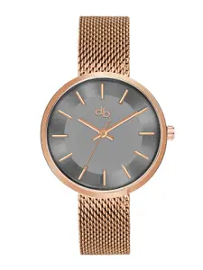 DressBerry Women Rose Gold Toned Bracelet Style Straps Analogue Watch DB-004