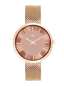 DressBerry Women Dial & Rose Gold Toned Bracelet Style Straps Analogue Watch DB-004