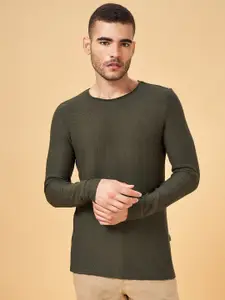 7 Alt by Pantaloons Round Neck Long Sleeves Slim Fit Knitted Casual T-shirt