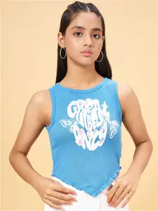 Coolsters by Pantaloons Girls Typography Printed Sleeveless Cotton Crop Top