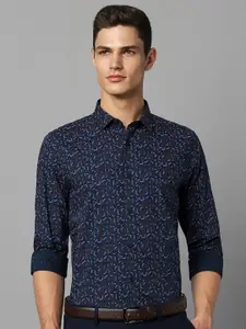 Allen Solly Men Navy Blue Slim Fit Floral Opaque Printed Casual Shirt