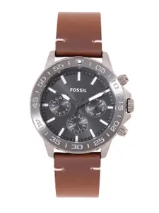 Fossil Men Bannon Leather Analogue Watch BQ2709-Brown
