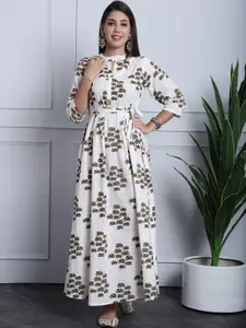 Grancy Conversational Printed A-Line Maxi Dress